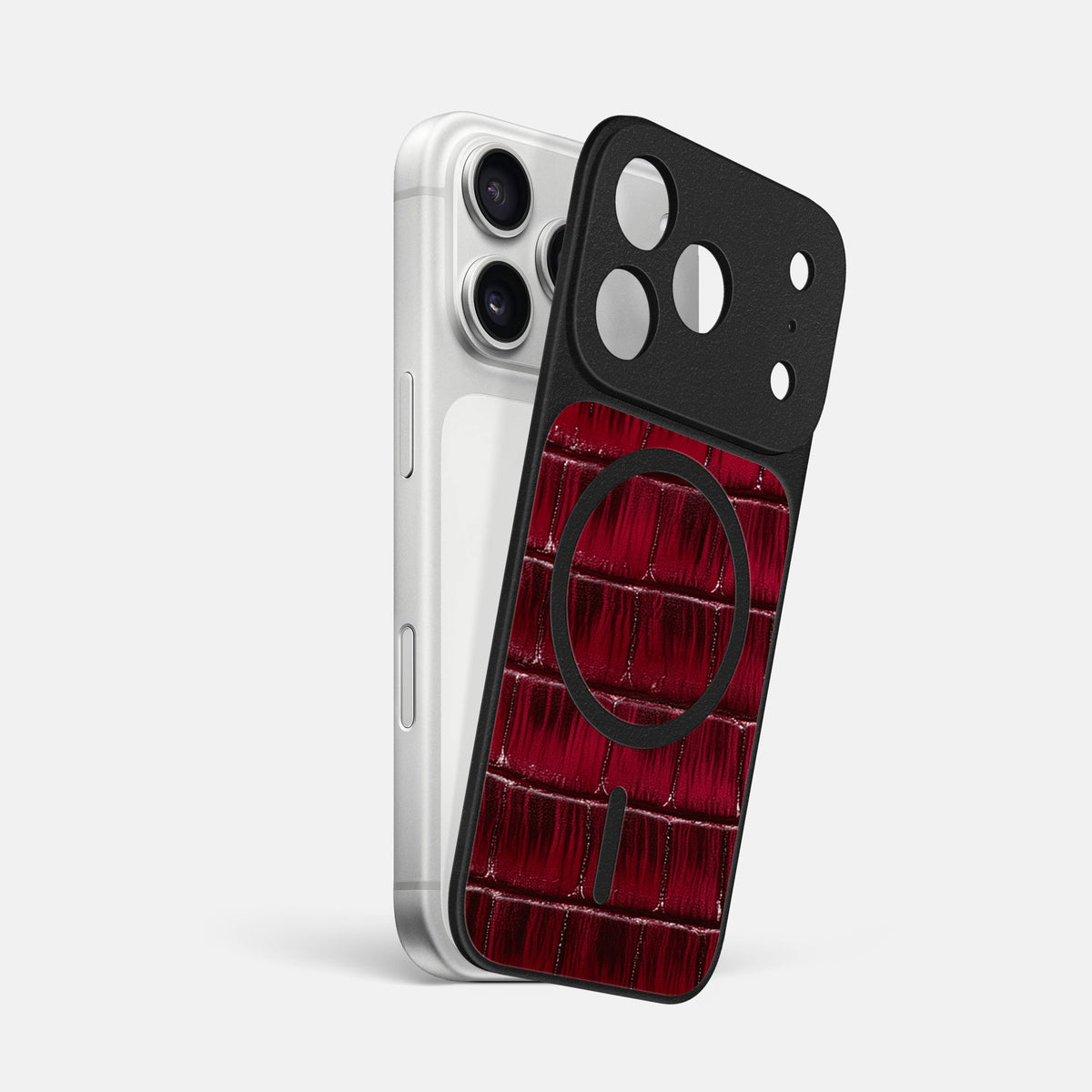 MagSafe Mask For iPhone 18 Pro Max In Patina Alligator -1 | Havana-Burgundy