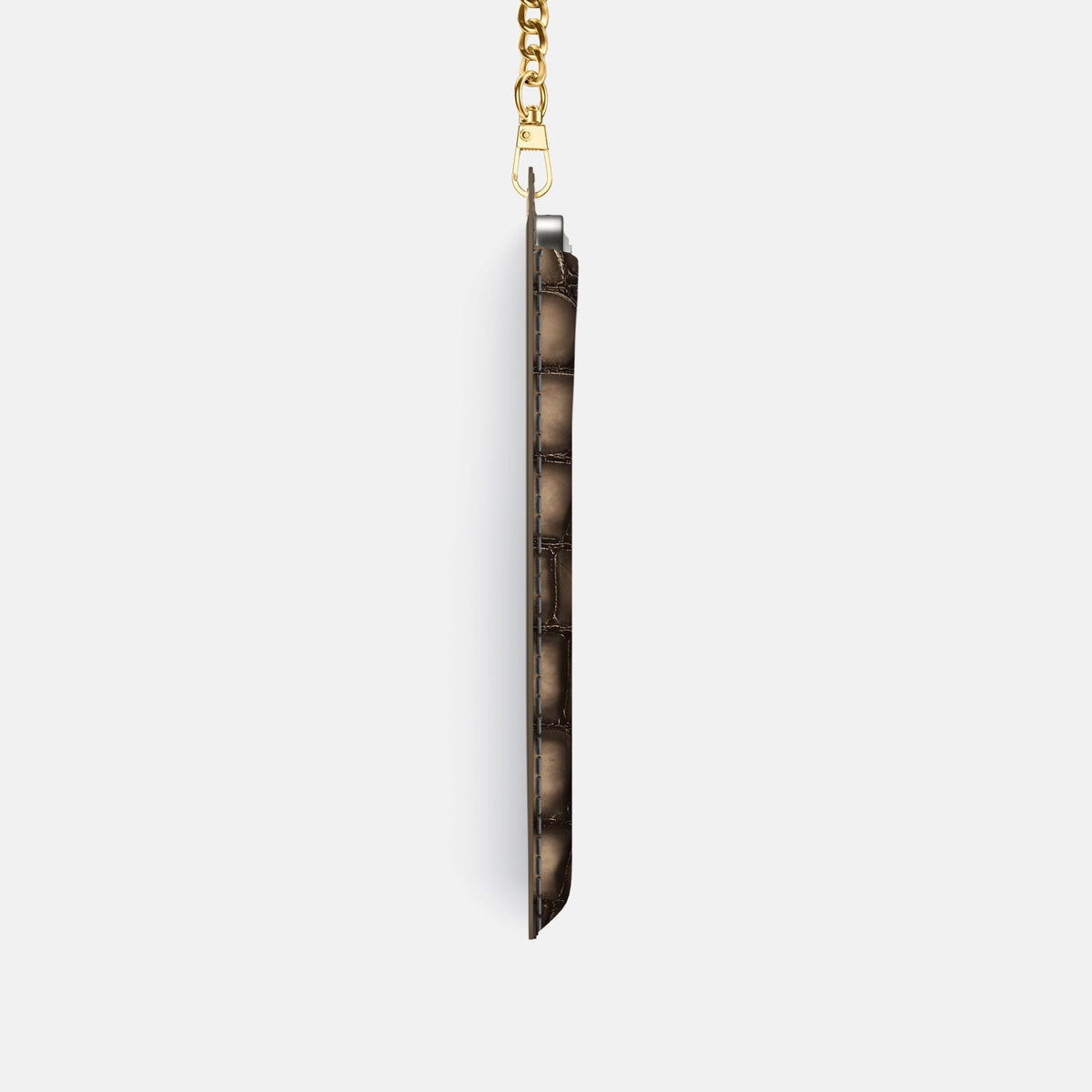 Crossbody Bag For iPhone 18 Pro In Patina Alligator -4 | Etoupe-Gold