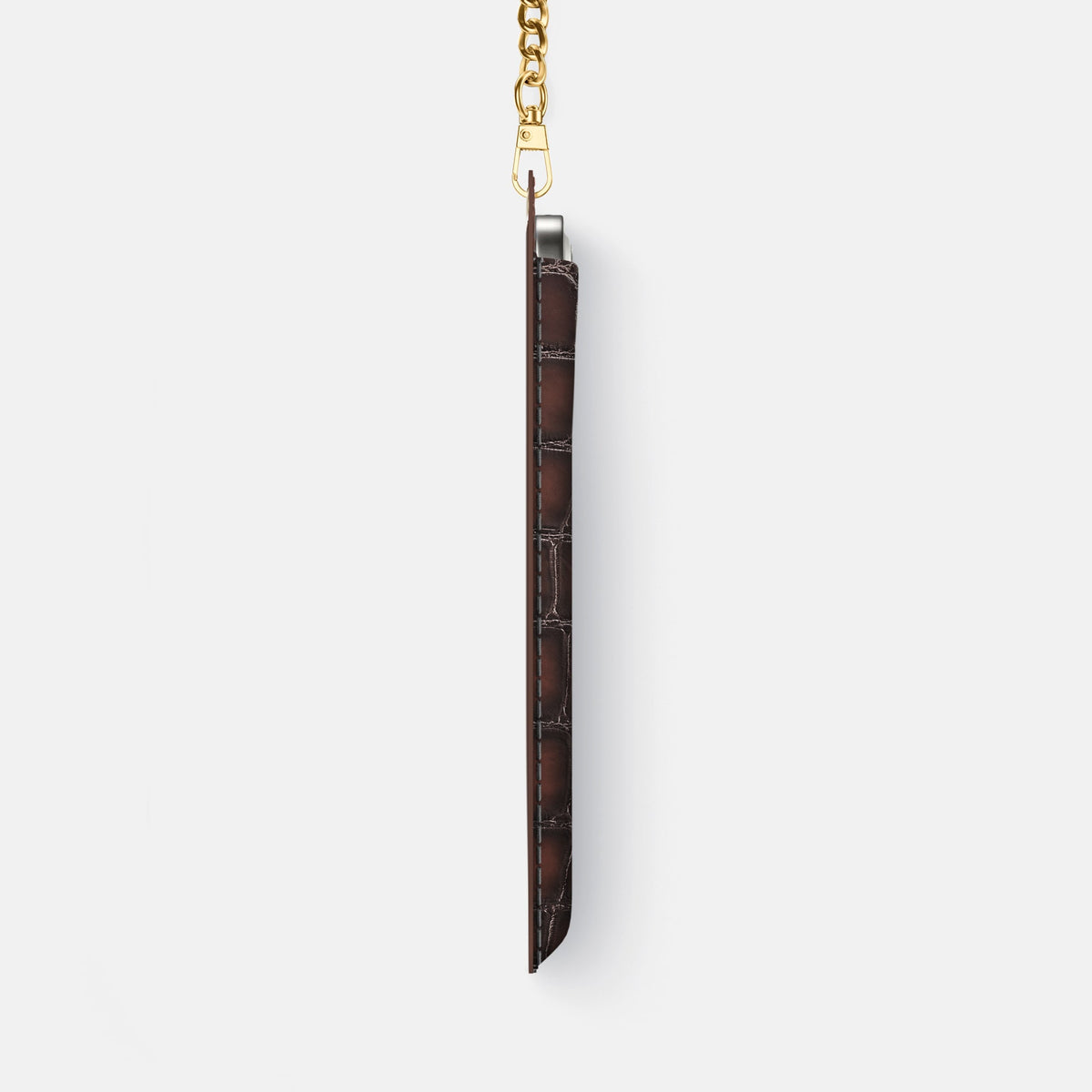 Crossbody Bag For iPhone 18 Pro Max In Patina Alligator -4 | Havana-Brown-Gold