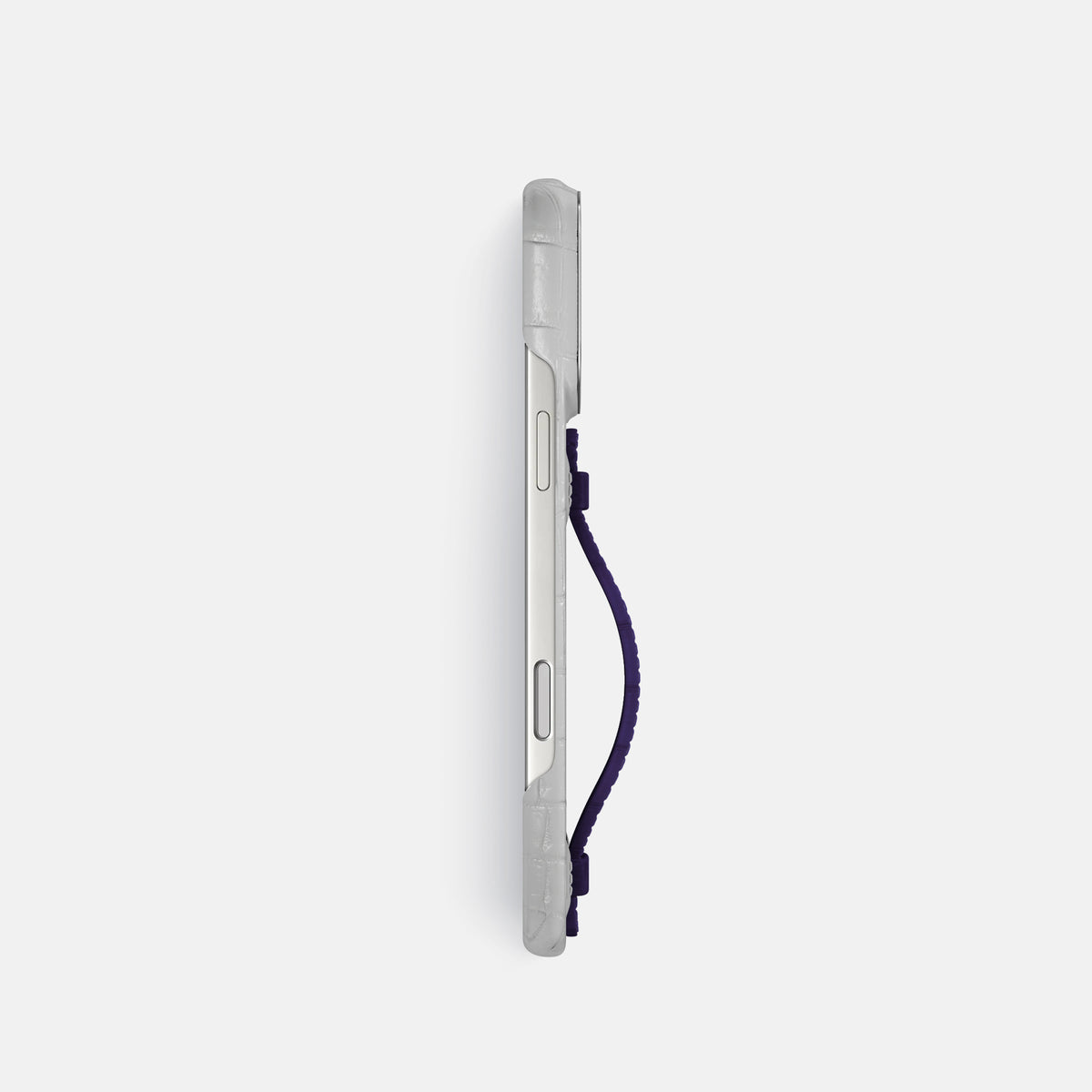 Center Handle For iPhone 17 Pro In Himalayan Crocodile -3 | Purple-Steel