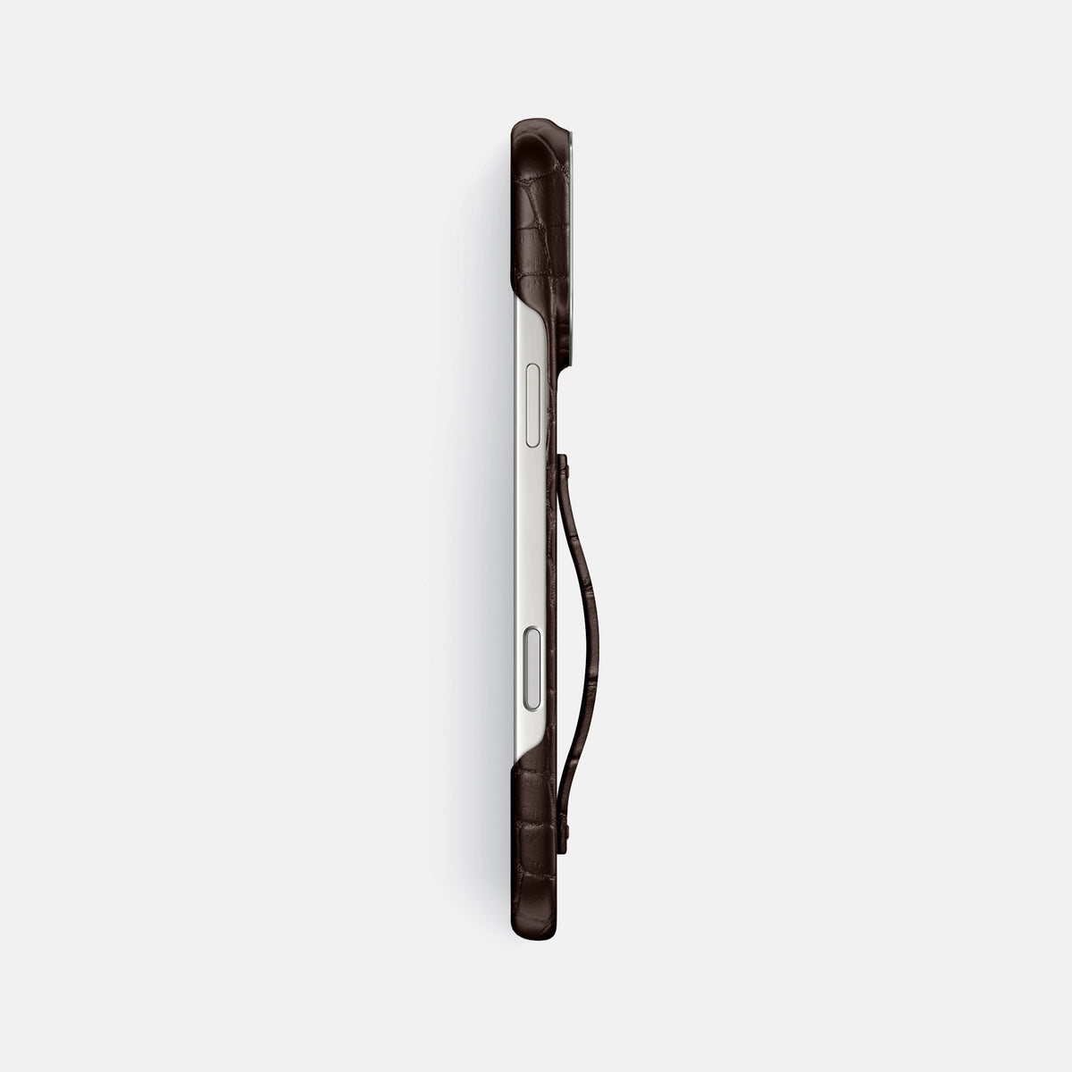 Finger Case For iPhone 18 Pro Max In Alligator -3 | Dark-Brown-Steel