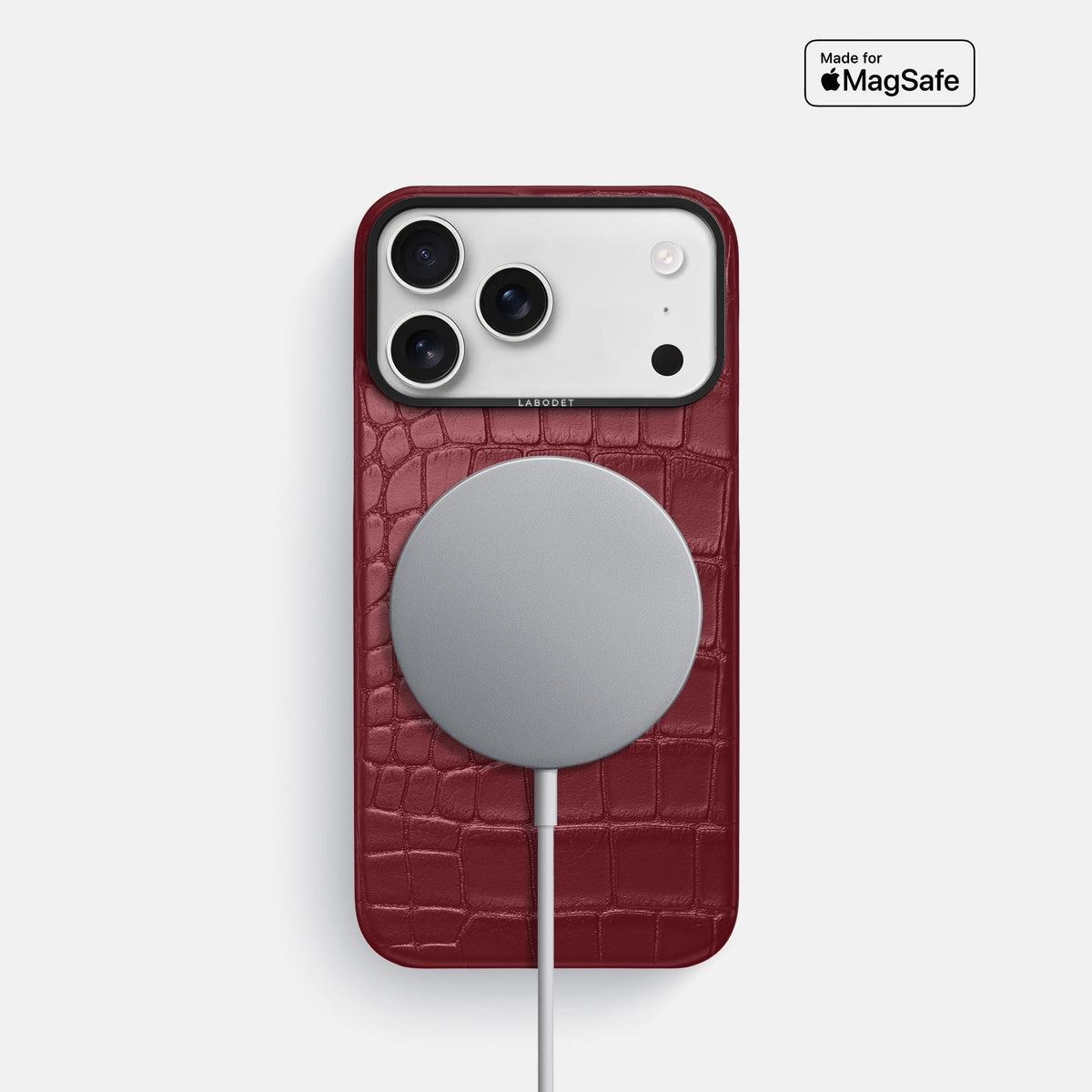 Classic Case For iPhone 18 Pro In Alligator -5 | Burgundy-Black