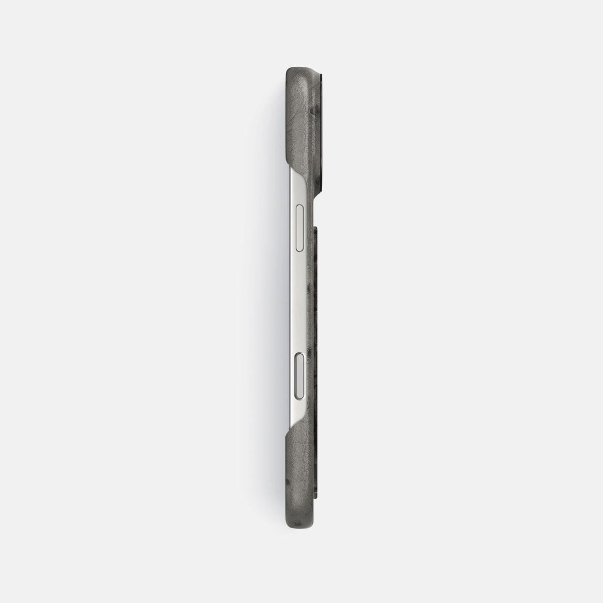 Classic Case With Carbon Dragon For iPhone 17 Pro Max In Ostrich -3 | Grey-Black