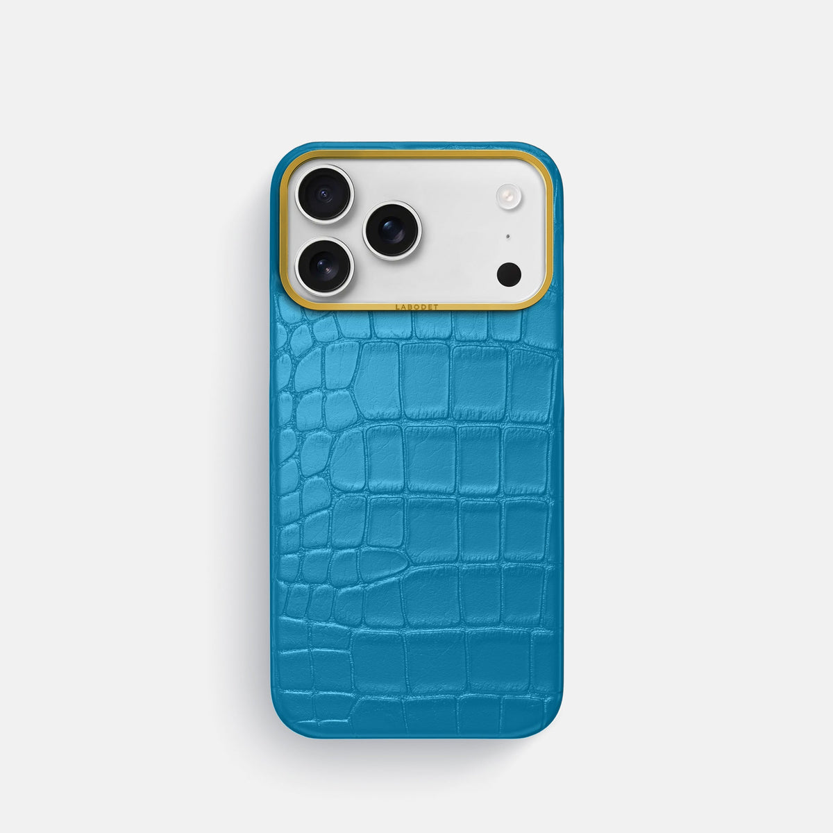 Classic Case For iPhone 18 Pro In Alligator -1 | Curaçao-Blue-Gold