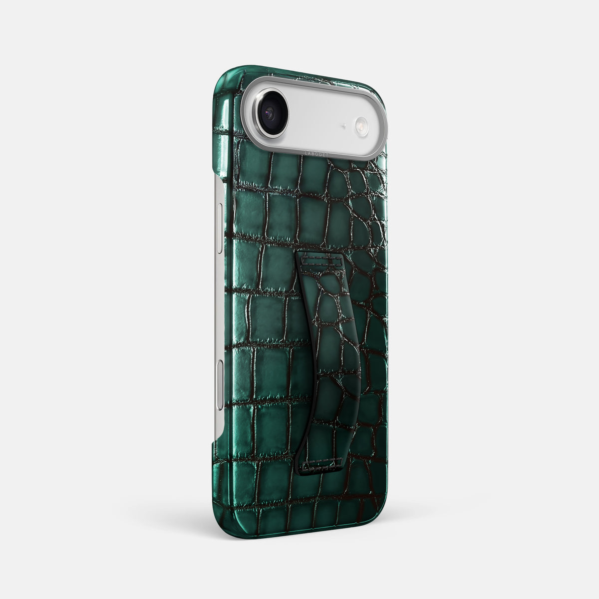 Finger Case For iPhone 17 Air In Patina Alligator -2 | Green-Steel