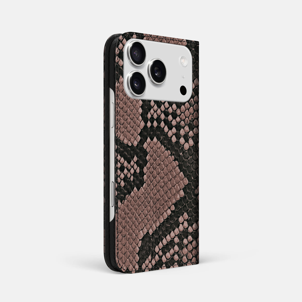 Folio Slim Case For iPhone 17 Pro Max In Deluxe Python -1 | Mahogany-Brown