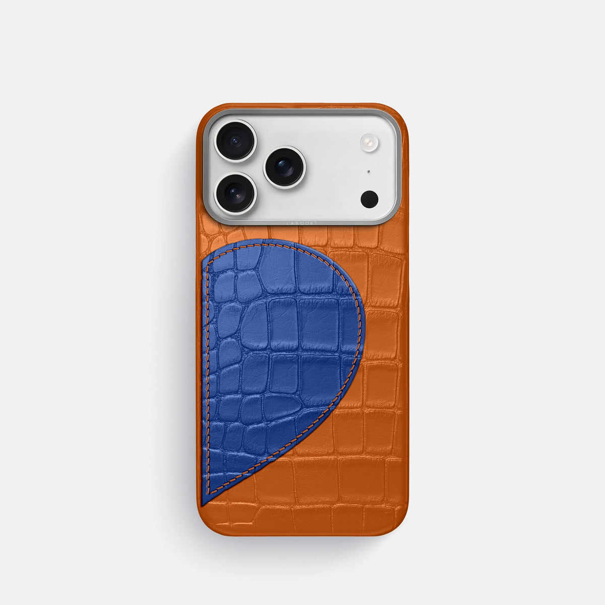 Classic Case With Half Heart - Right For iPhone 18 Pro In Alligator -1 | Orange-Steel