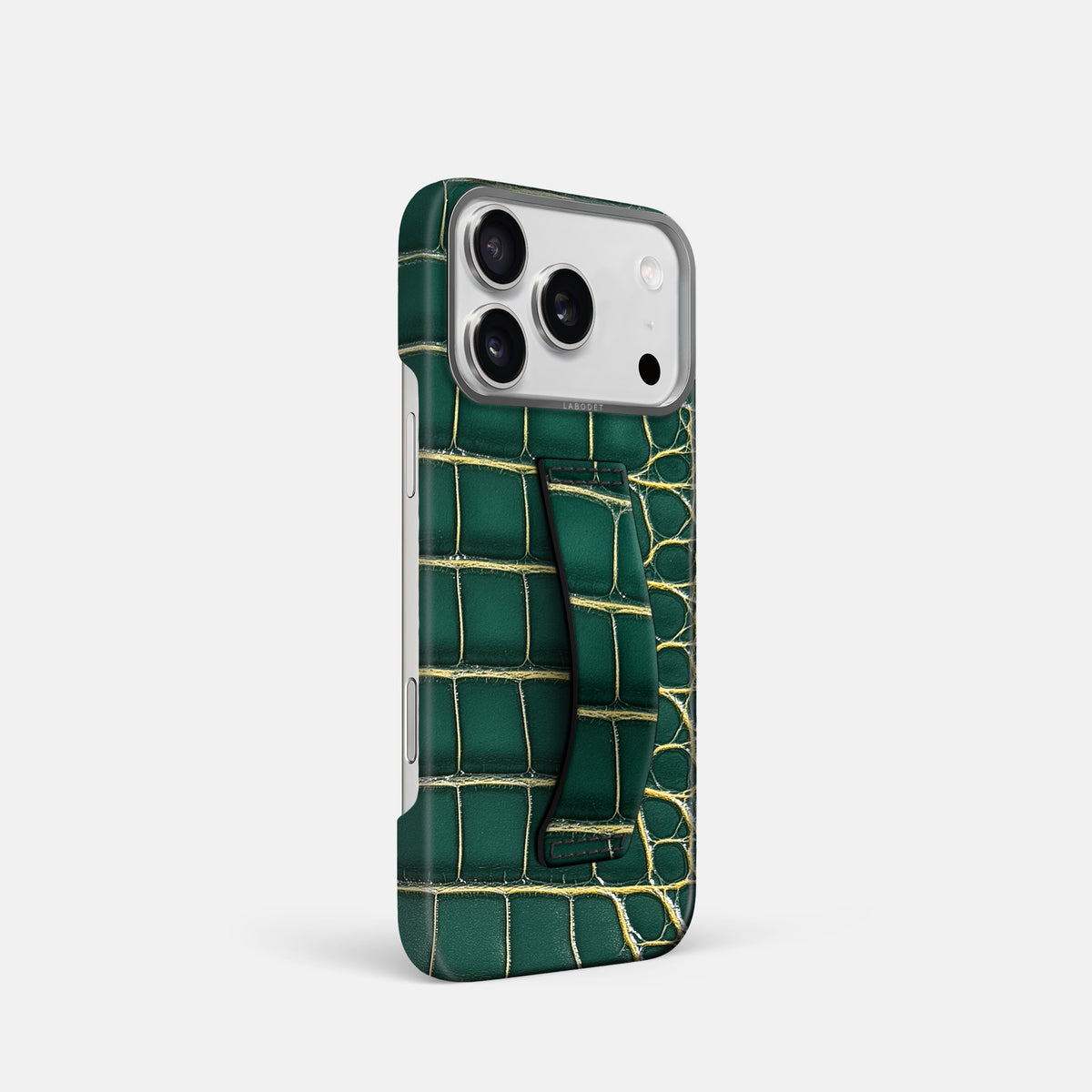 Finger Case For iPhone 17 Pro In Patina Alligator -2 | Cambridge-Steel