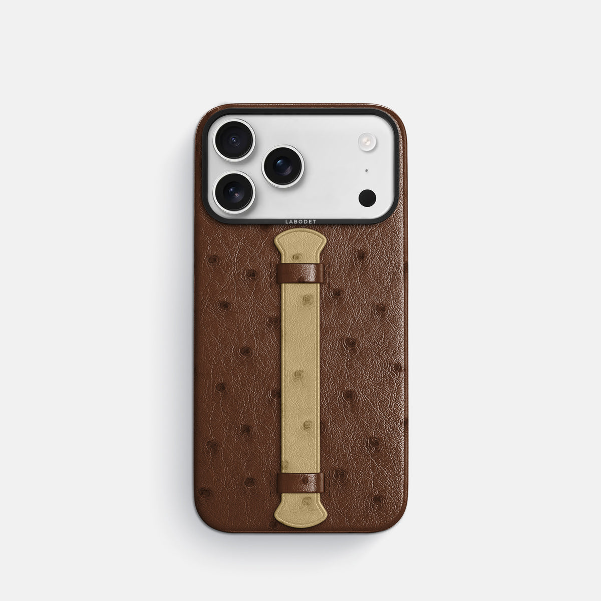 Center Handle Coloré For iPhone 17 Pro In Ostrich -1 | Chocolate-Black