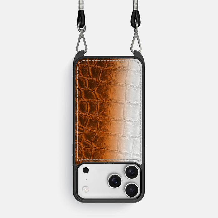 Crossbody Sport Case For iPhone 17 Pro In Himalayan Crocodile -1 | Orange