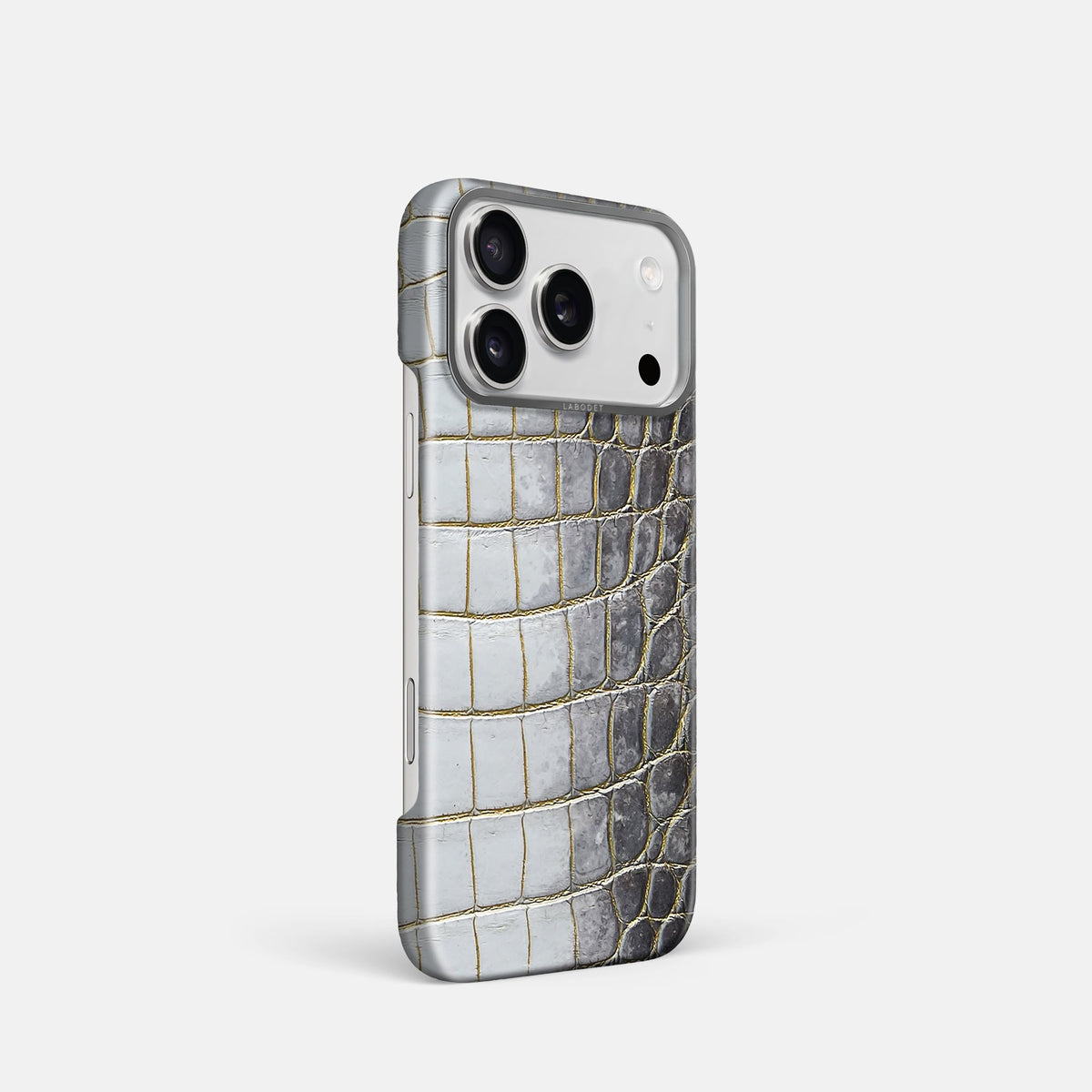 Classic Case For iPhone 18 Pro In Himalayan Crocodile -2 | Gold-Steel