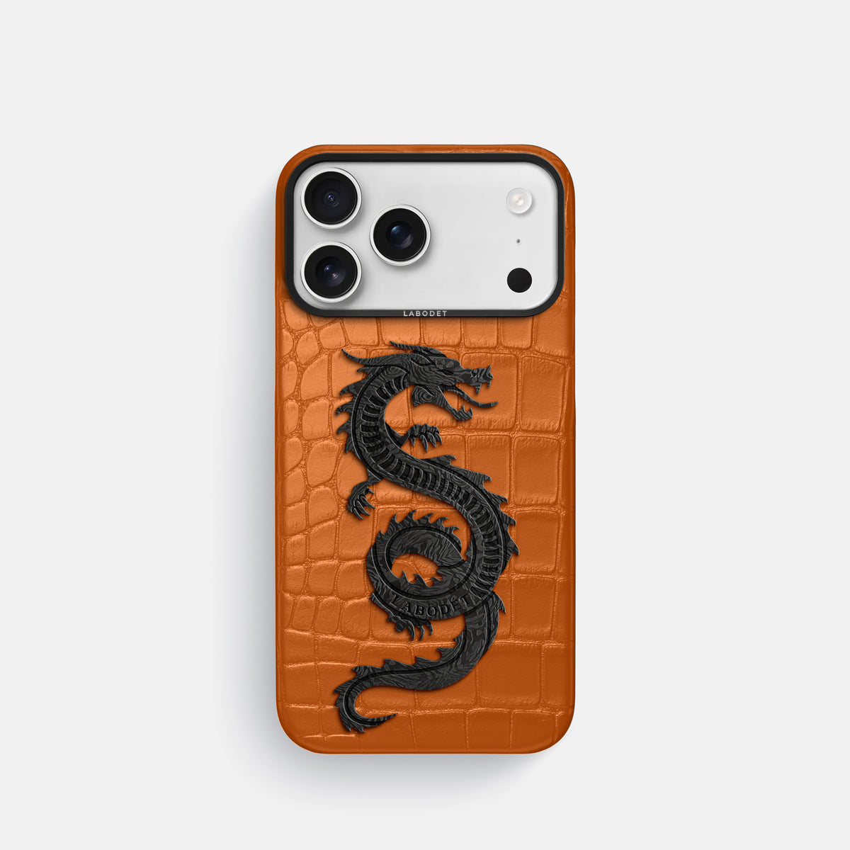 Classic Case With Carbon Dragon For iPhone 17 Pro In Alligator -1 | Orange-Black