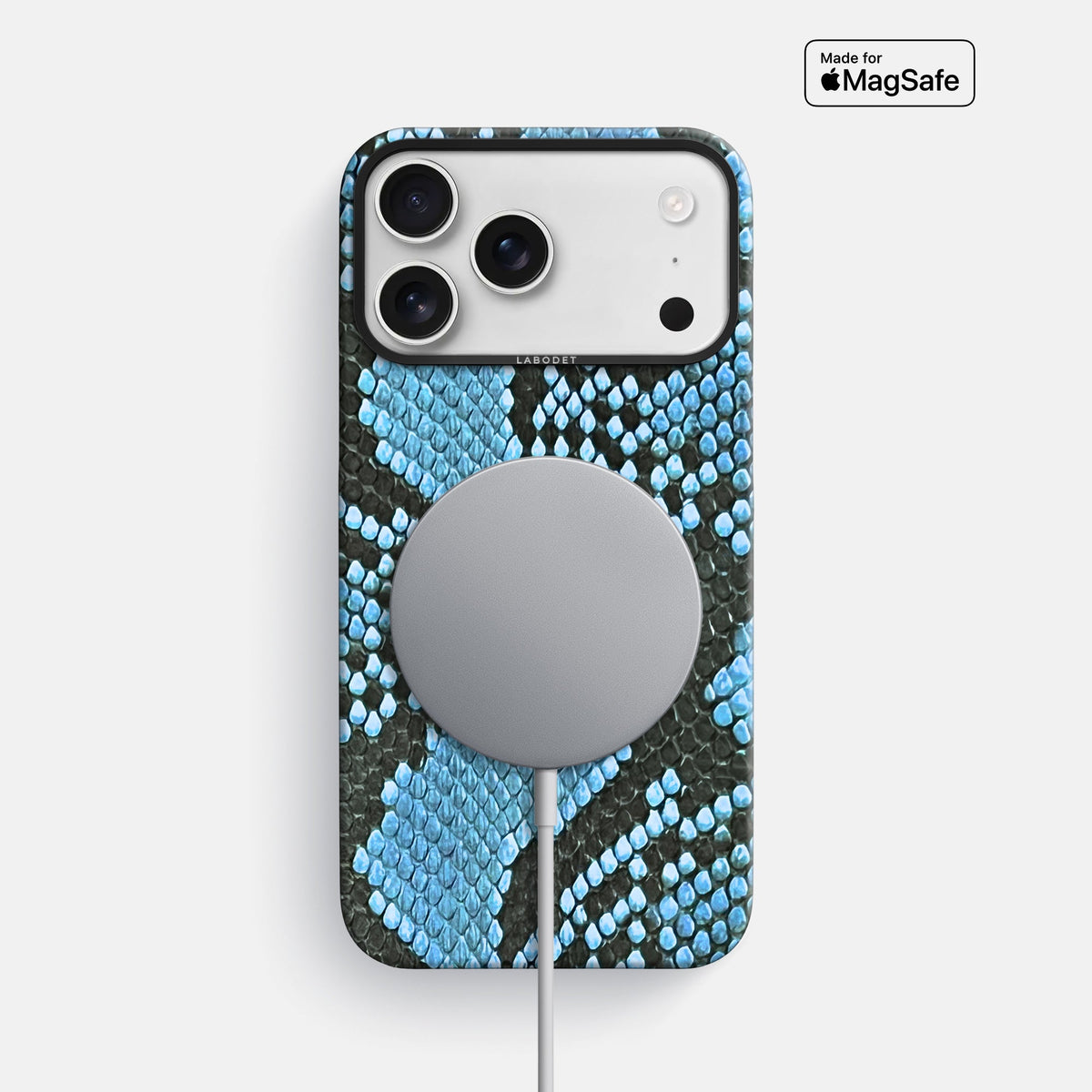 Classic Case For iPhone 18 Pro Max In Deluxe Python -5 | Pacific-Blue-Black