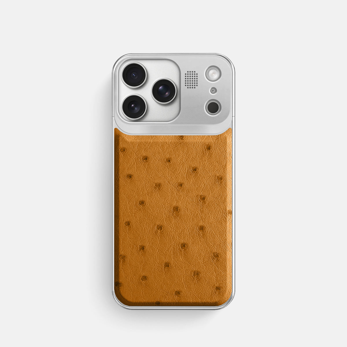 Metal Case For iPhone 17 Pro In Ostrich -1 | Chestnut-Steel