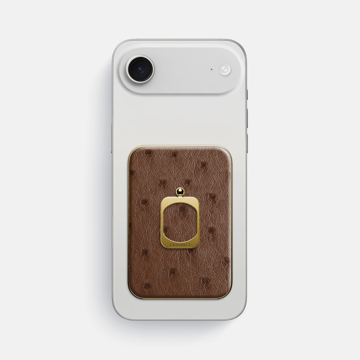 MagSafe Ring For iPhone 17 Air In Ostrich -2 | Chocolate-Gold