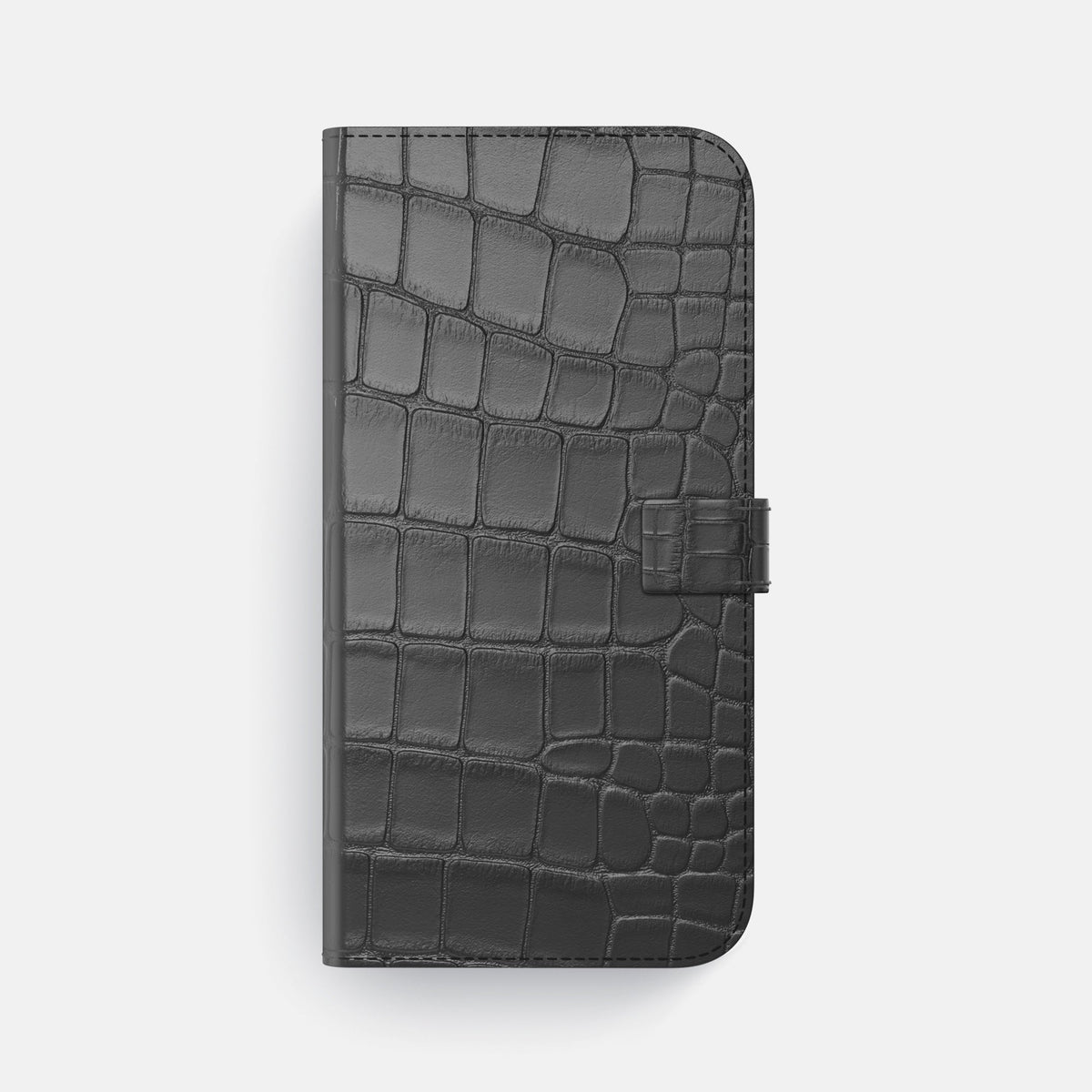 Folio Case with Clasp For iPhone 18 Pro Max In Alligator -4 | Grey-Black