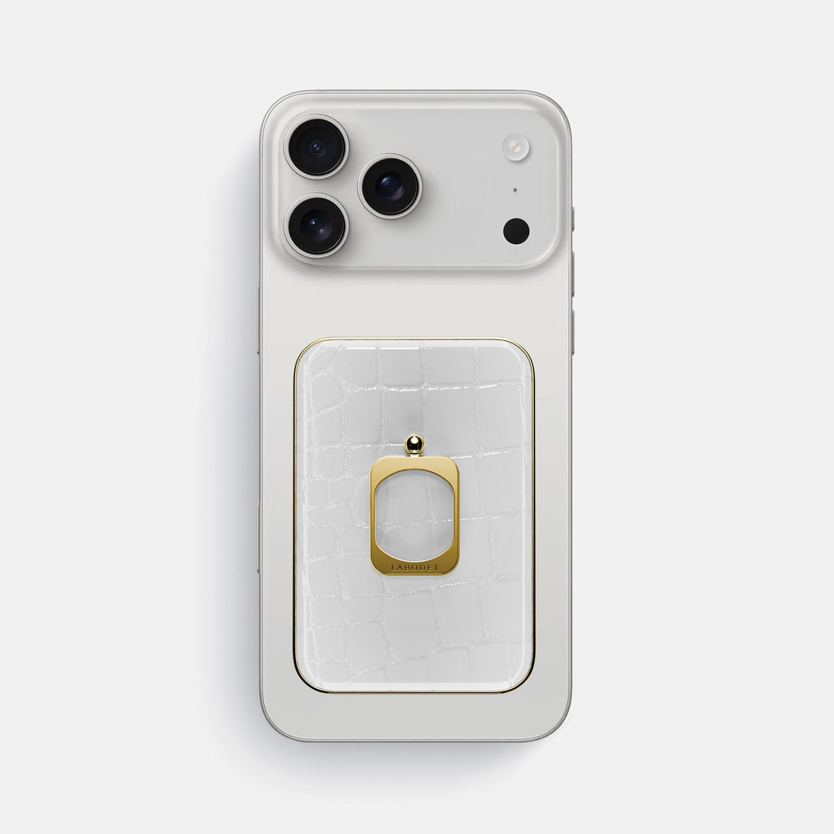 MagSafe Ring For iPhone 18 Pro Max In Shiny Alligator -2 | White-Gold