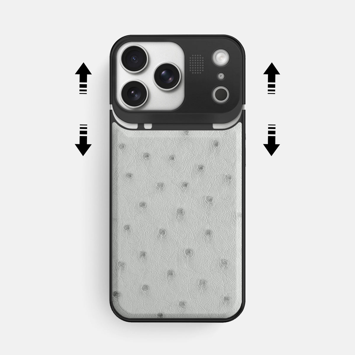 Metal Case For iPhone 17 Pro Max In Ostrich -2 | White-Black