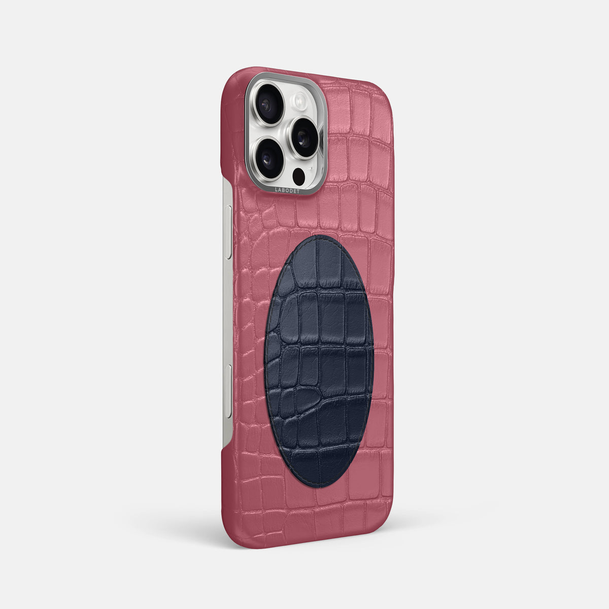Classic Case With Oval For iPhone 16 Pro Max In Alligator -2 | Pink-Lagoon-Steel