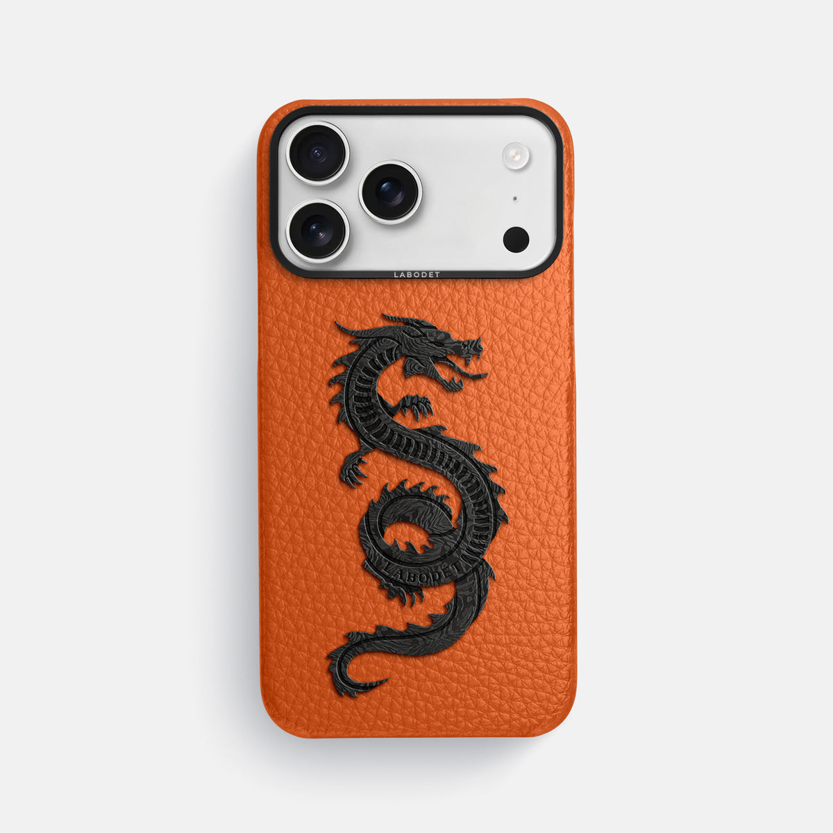 Classic Case With Carbon Dragon For iPhone 17 Pro Max In Calf -1 | Orange-Black