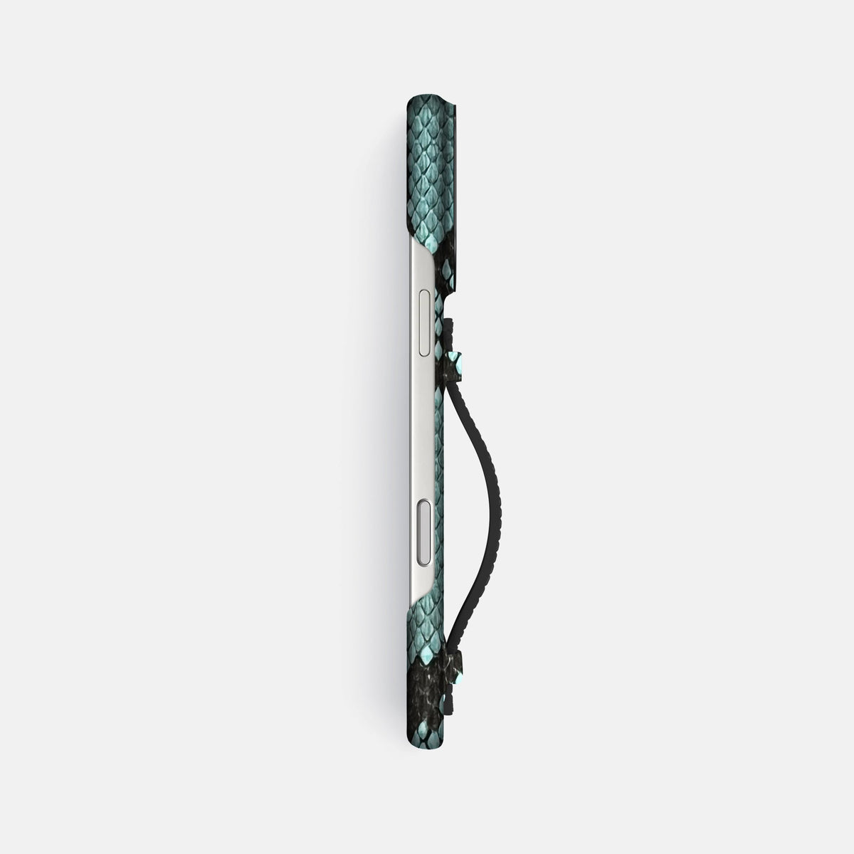 Center Handle For iPhone 18 Pro Max In Deluxe Python -2 | Blue-Lagoon-Black