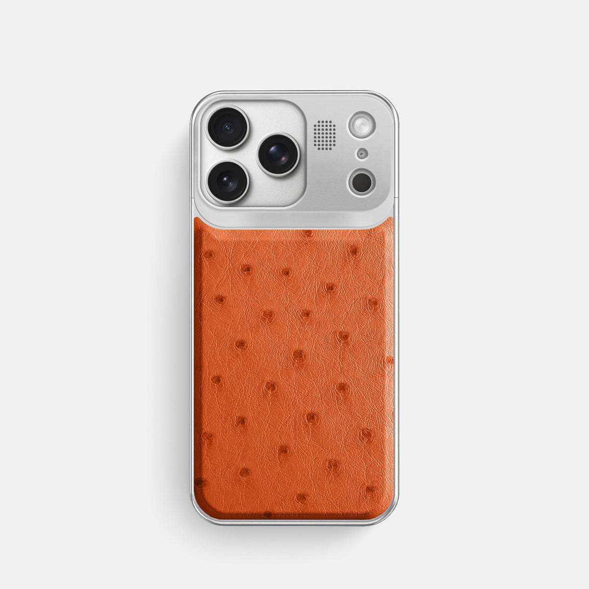 Metal Case For iPhone 17 Pro In Ostrich -1 | Orange-Steel