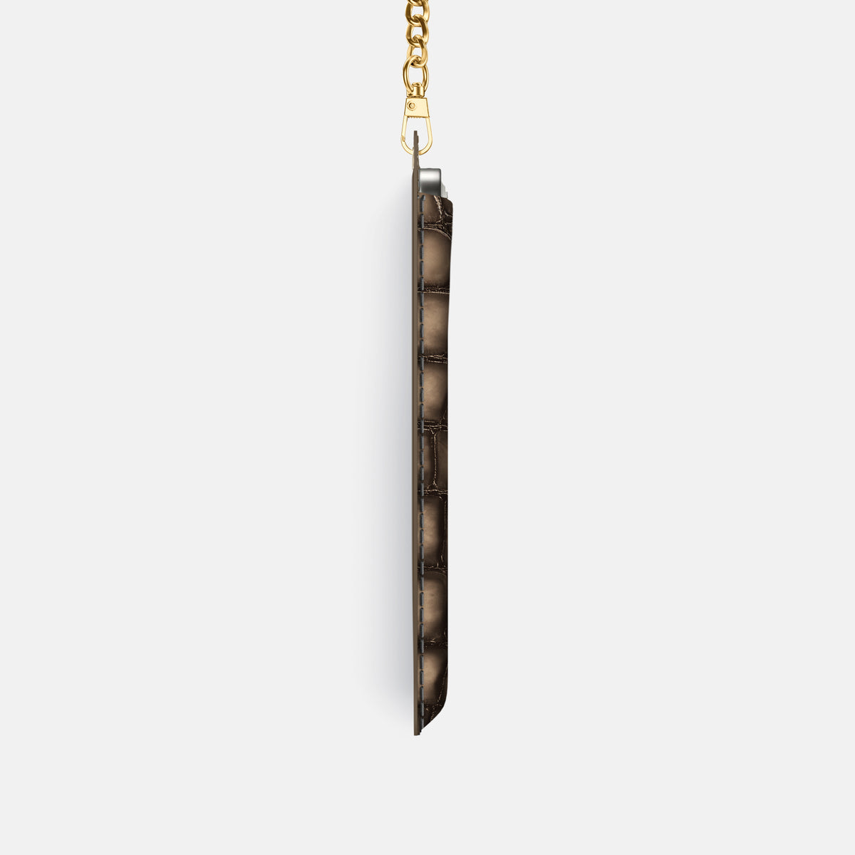 Crossbody Bag For iPhone 17 Pro In Patina Alligator -4 | Etoupe-Gold