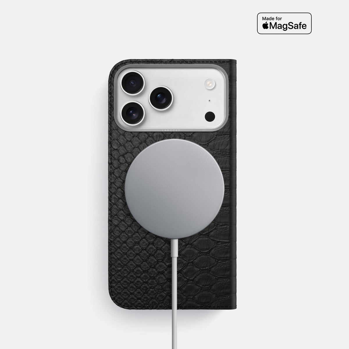 Folio Case For iPhone 18 Pro In Python -3 | Black-Steel
