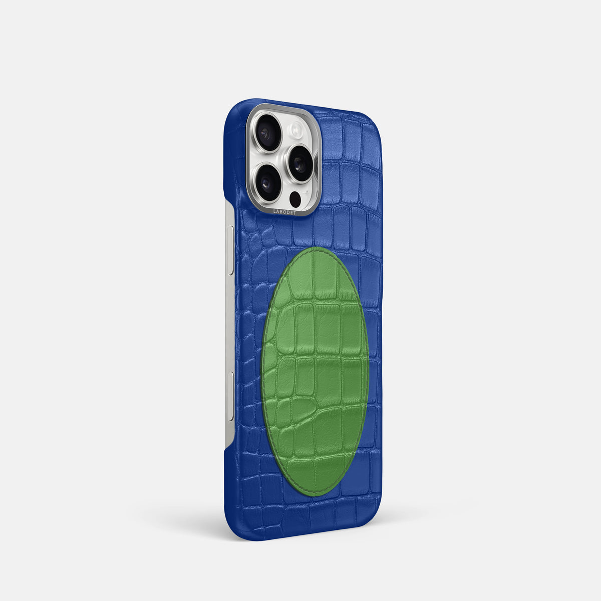 Classic Case With Oval For iPhone 16 Pro In Alligator -2 | Royal-Blue-Steel