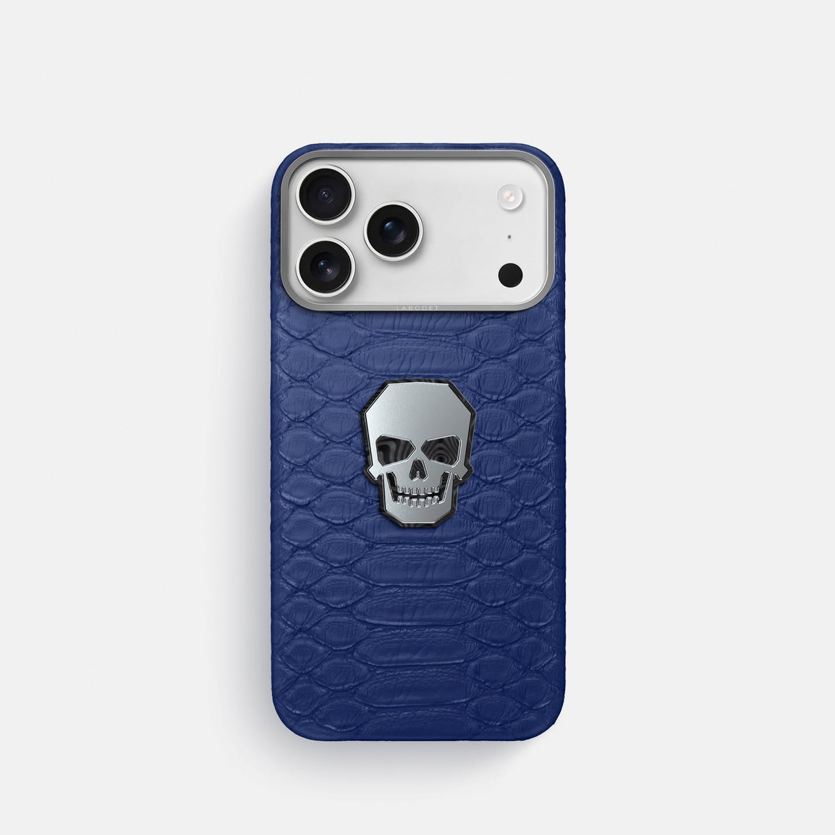 Classic Case With Titanium Skull For iPhone 18 Pro In Python -1 | Royal-Blue-Steel