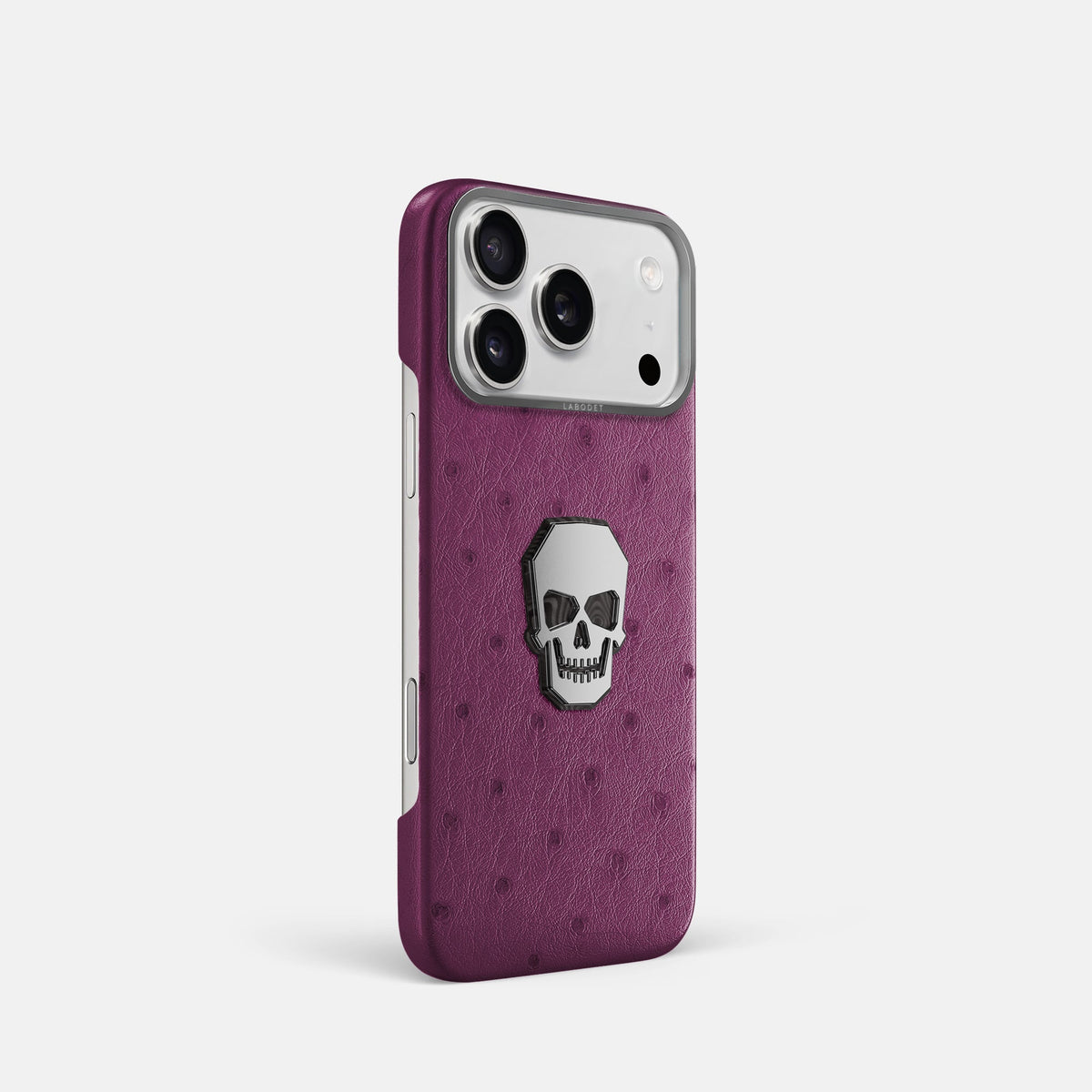 Classic Case With Titanium Skull For iPhone 18 Pro In Ostrich -2 | Purple-Steel
