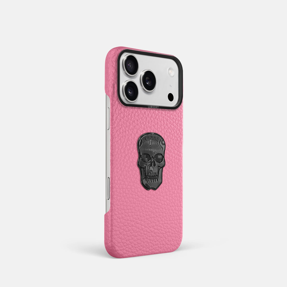 Classic Case With Carbon Skull For iPhone 18 Pro In Calf -2 | Pink-Black