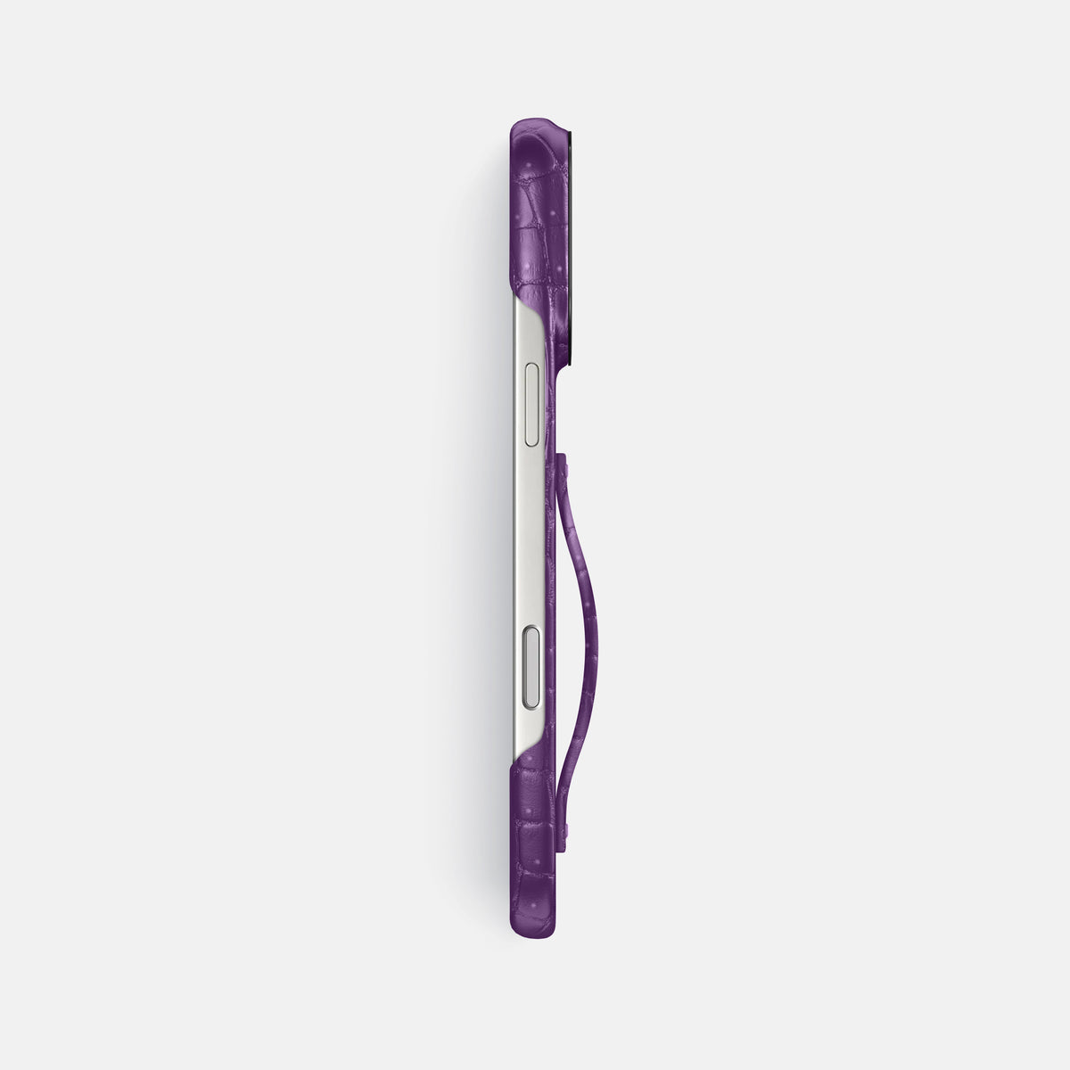 Finger Case For iPhone 17 Pro Max In Porosus Crocodile -3 | Purple-Black
