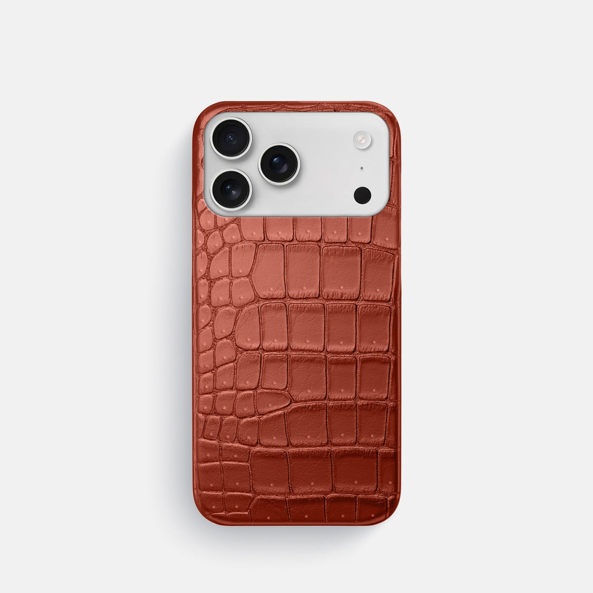 Slim Case For iPhone 18 Pro In Porosus Crocodile -1 | Mahogany-Brown