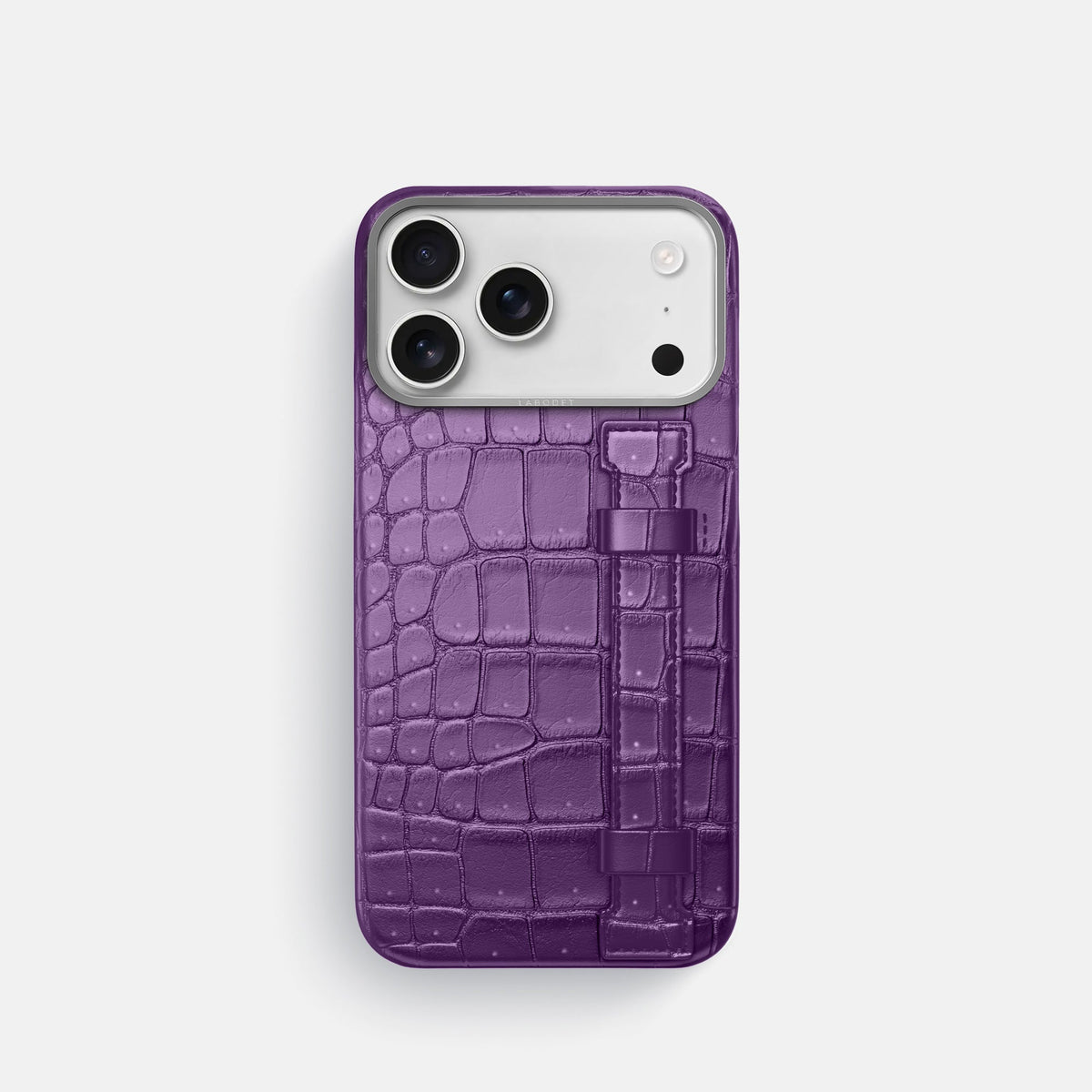 Handle Case For iPhone 18 Pro In Porosus Crocodile -1 | Purple-Steel