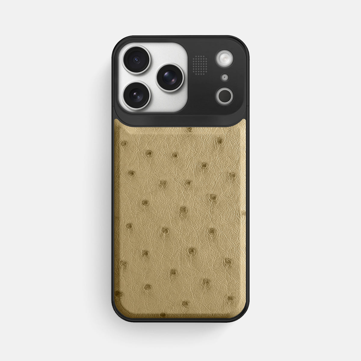 Metal Case For iPhone 17 Pro Max In Ostrich -1 | Desert-Sand-Black