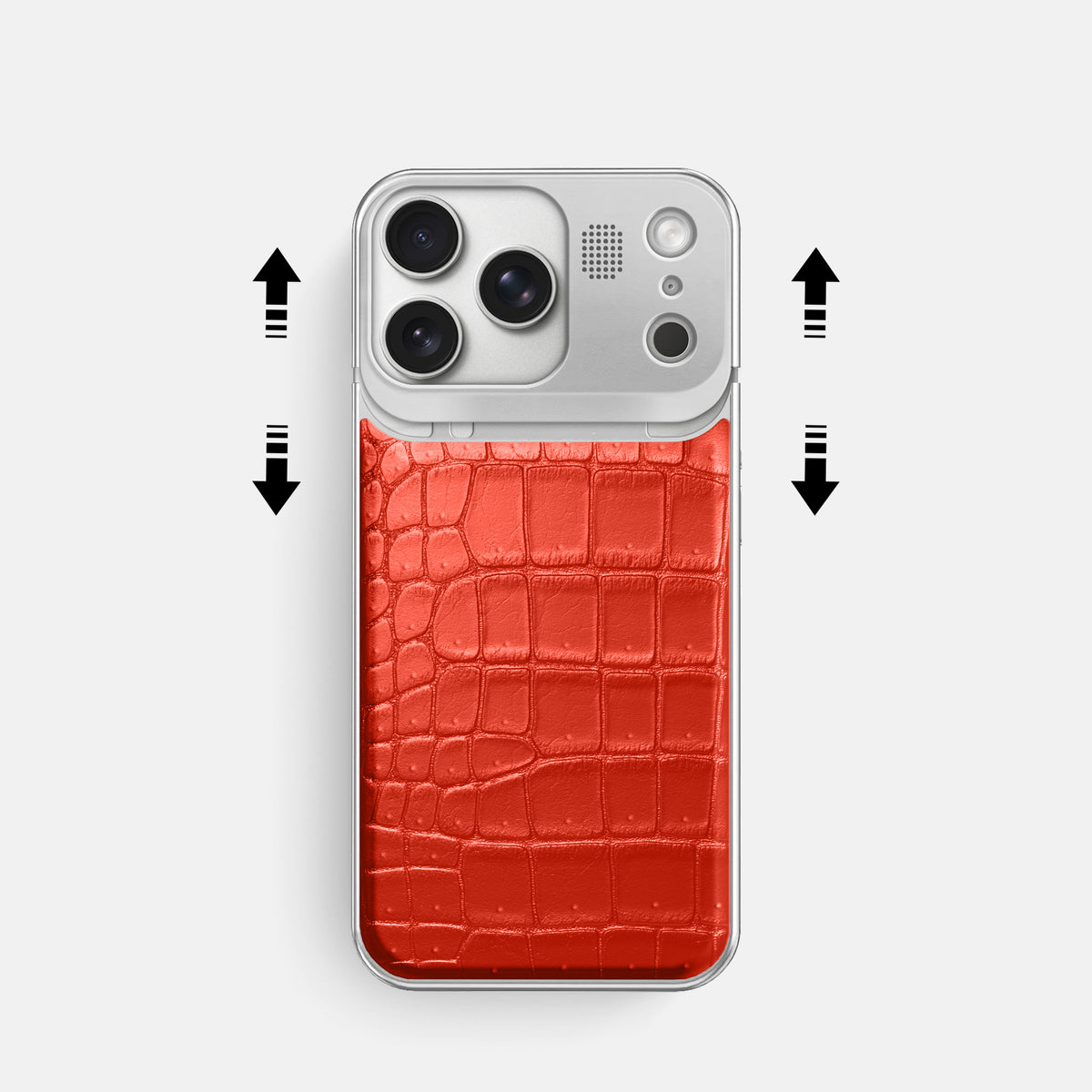 Metal Case For iPhone 17 Pro In Porosus Crocodile -2 | Rust-Steel