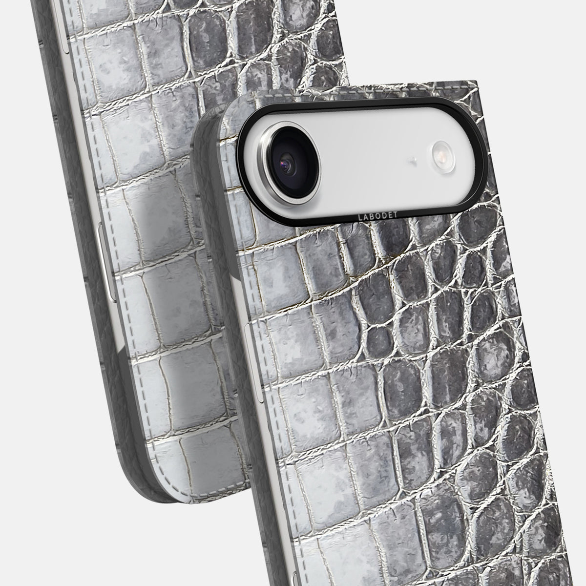 Folio Case For iPhone 17 Air In Himalayan Crocodile -5 | Silver-Black
