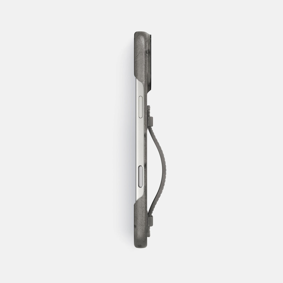 Center Handle For iPhone 18 Pro Max In Ostrich -2 | Grey-Black