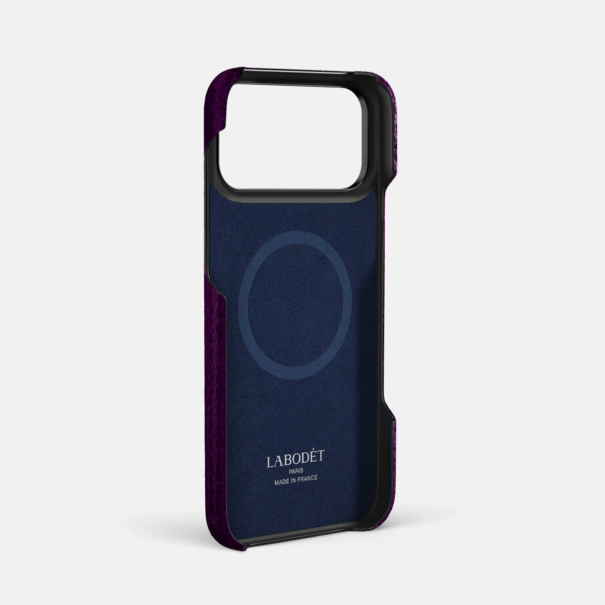 Center Handle For iPhone 18 Pro Max In Calf -3 | Violet-Black