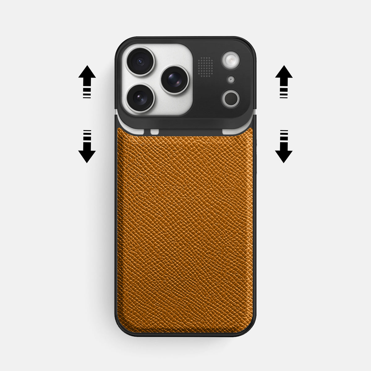 Metal Case For iPhone 17 Pro Max In Epsom-Style Calf -2 | Whiskey-Black