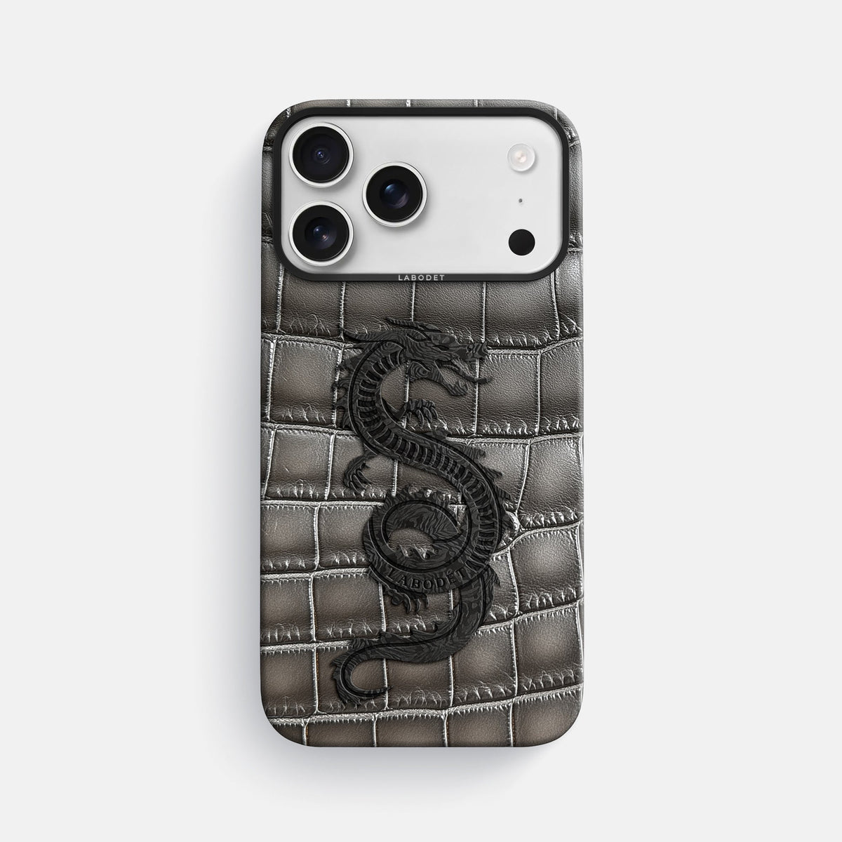 Classic Case With Carbon Dragon For iPhone 18 Pro Max In Patina Alligator -1 | Grey-Black