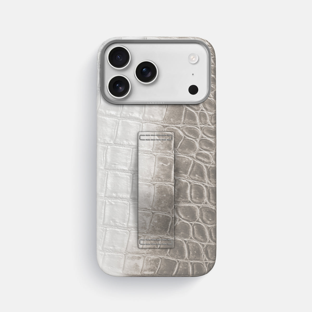 Finger Case For iPhone 17 Pro Max In Himalayan Crocodile -1 | Grey-Steel