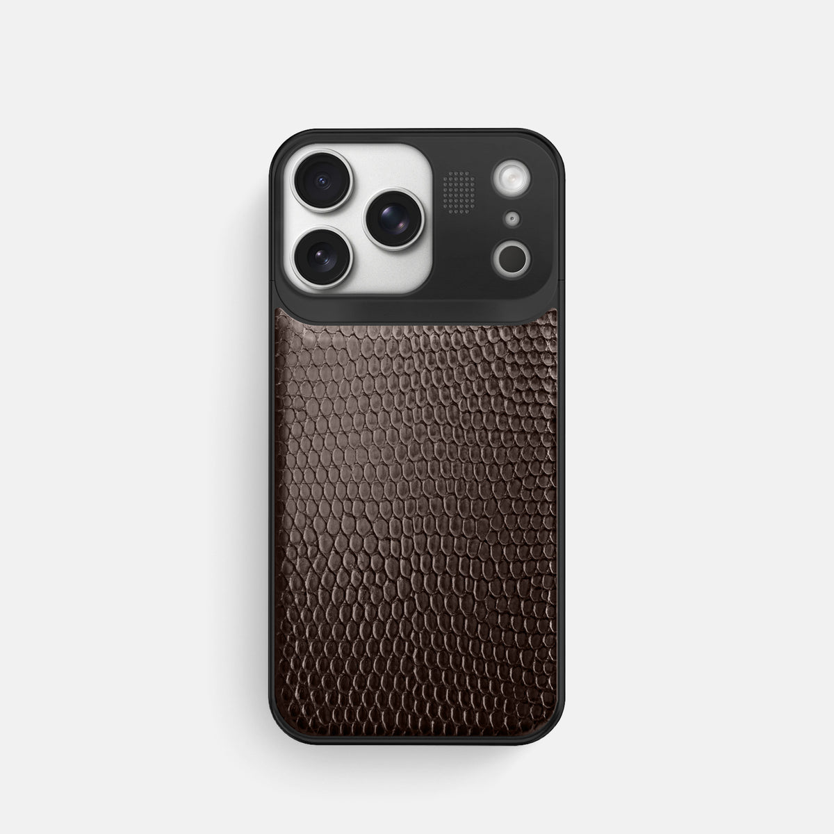 Metal Case For iPhone 17 Pro In Lizard -1 | Brown-Black