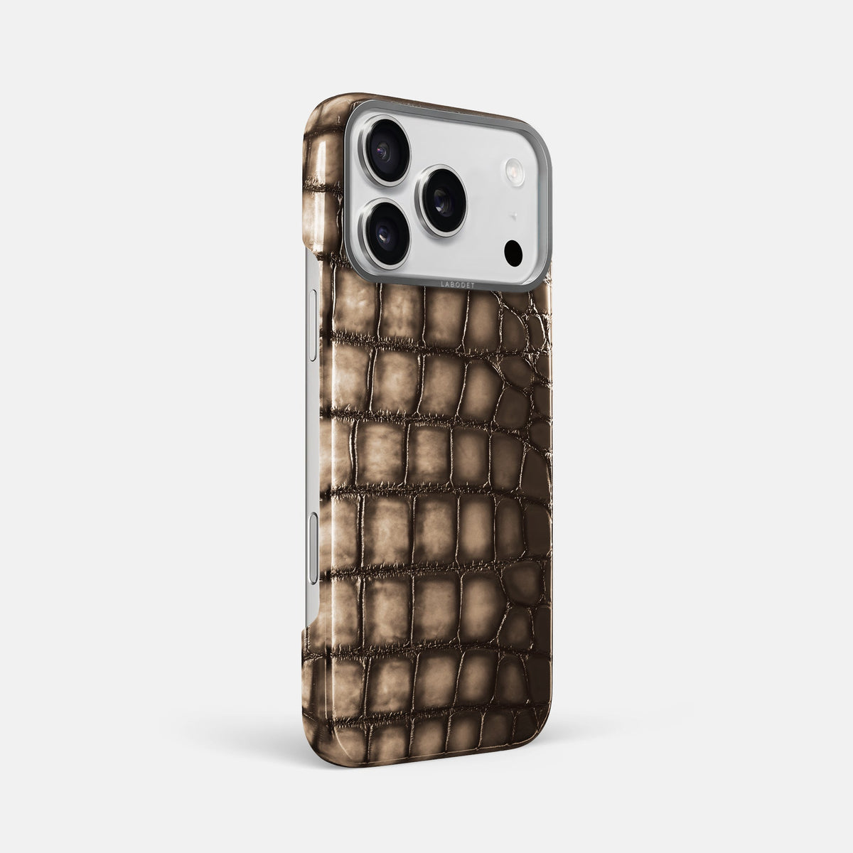 Classic Case For iPhone 18 Pro Max In Patina Alligator -2 | Etoupe-Steel