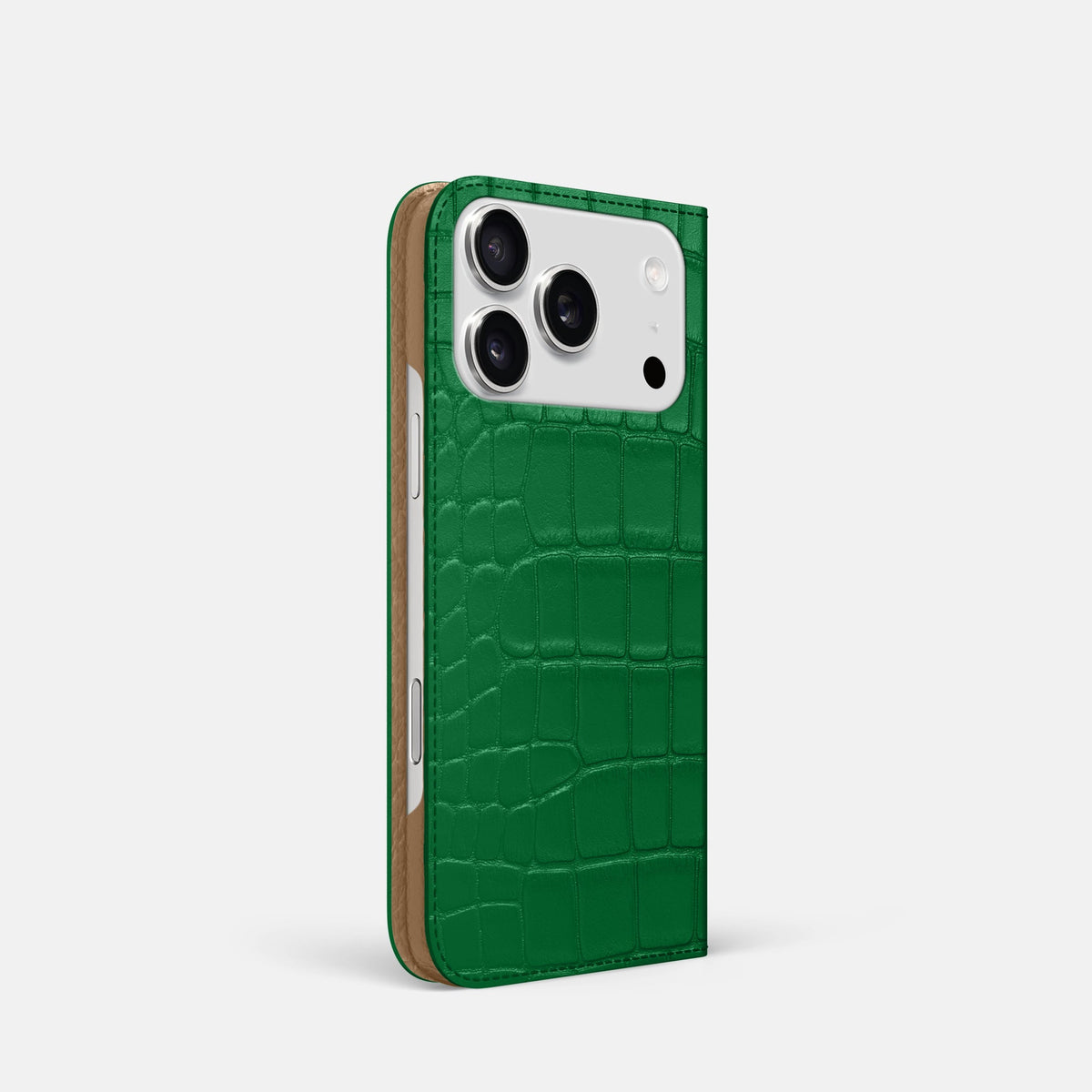 Folio Slim Case For iPhone 18 Pro In Alligator -1 | Forest-Green
