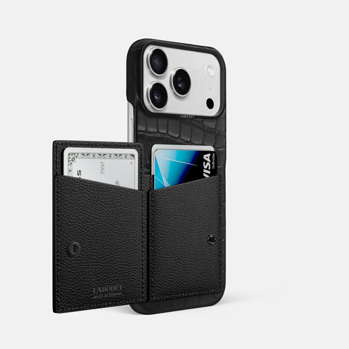 Bi-Fold Case For iPhone 18 Pro Max In Alligator -2 | Black-Black