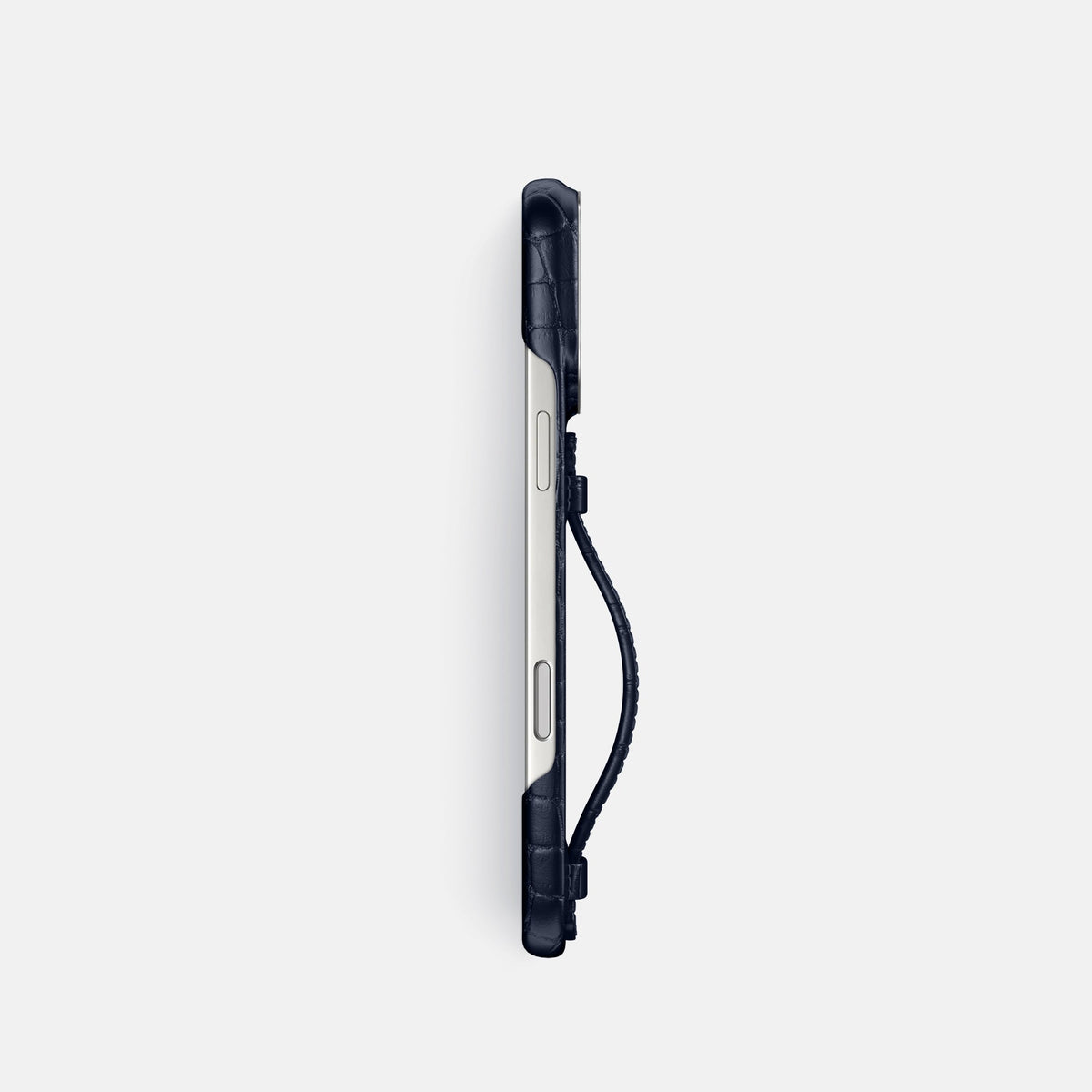 Center Handle For iPhone 18 Pro In Alligator -3 | Navy-Blue-Steel