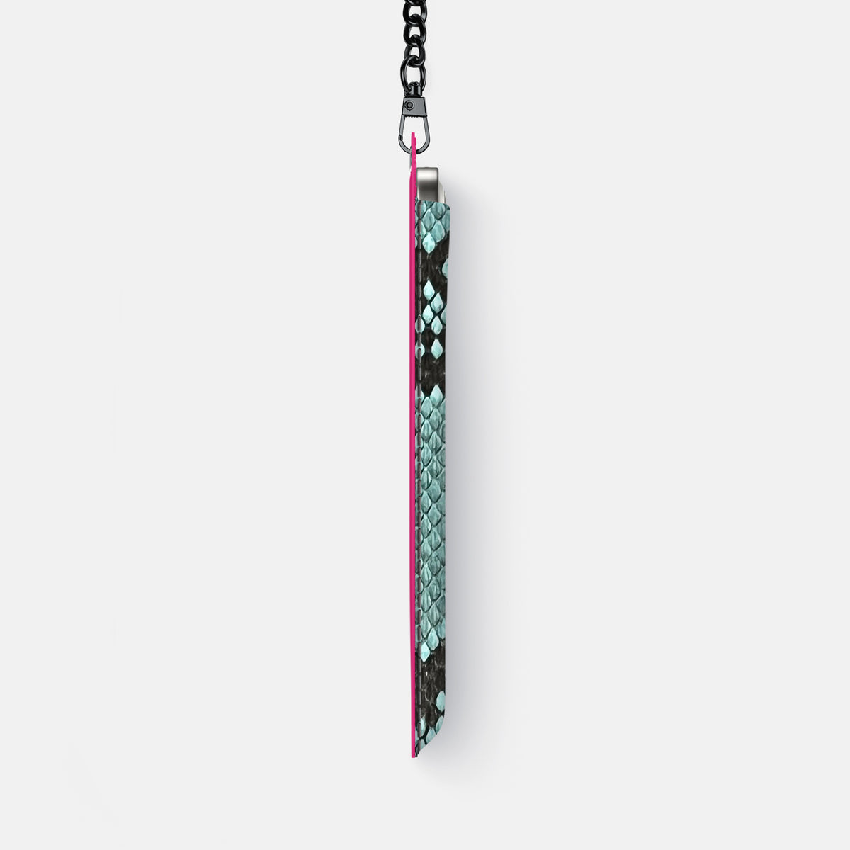 Crossbody Bag For iPhone 17 Air In Deluxe Python -4 | Blue-Lagoon-Black