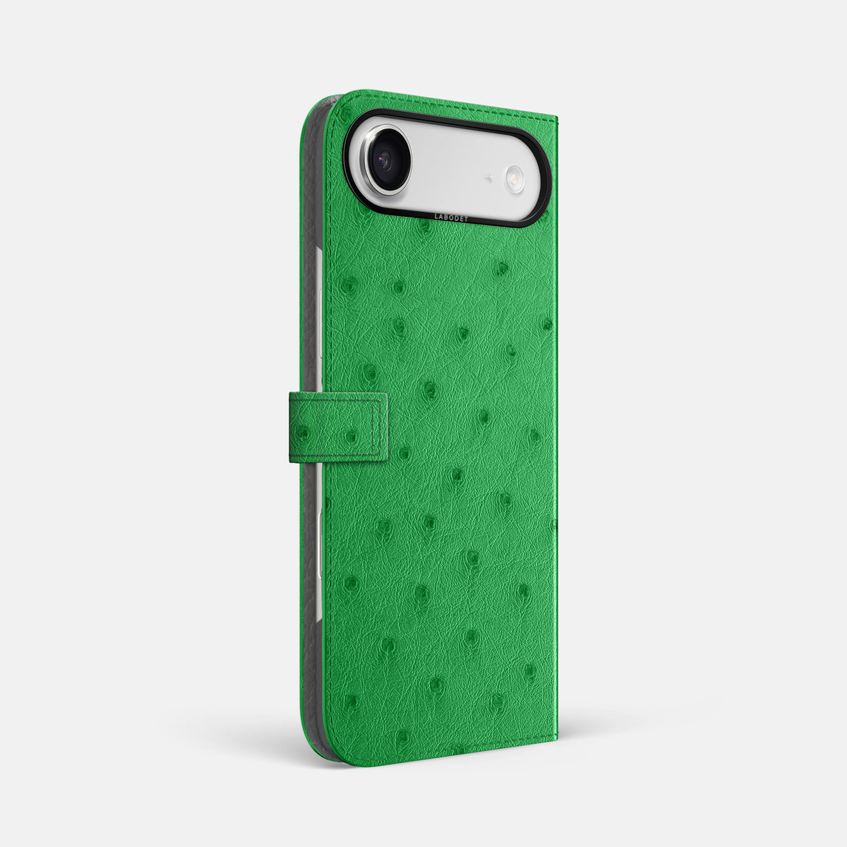 Folio Case with Clasp For iPhone 17 Air In Ostrich -1 | Kentucky-Green-Black